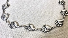 Rare Viking Craft Sterling Silver Necklace Art Deco Signed Mid Century 15.5” 46g