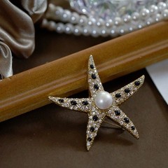 Vintage Women Rhinestone Baroque Brooch Accessories Retro Pearl Pins Party Gift