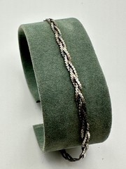 Vintage IBB Italy Sterling 4pc Bracelet Set Serpentine Curb Flat Herringbone Mix