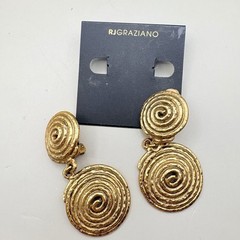 R.J. Graziano Necklace Earrings Set NWT Gold Tone Spiral Disc Statement Collar
