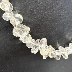 Vintage Necklace Choker Clear Quartz Sterling Silver 15.5 inches