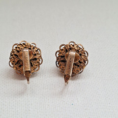 Vintage 1966 Sarah Coventry Signed Deep Burgundy Red Rhinestone Earrings