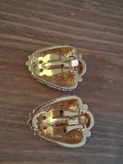 St. John Glamorous Vintage Goldtone & Rhinestone Clip Earrings