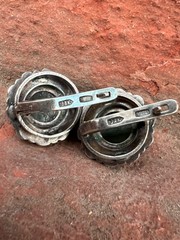 Vintage soviet earrings with Export stamp silver 925 with Nephritis USSR