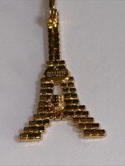 Dorothy Bauer Pin Eiffel Tower Austrian Crystals Gold-tone Metal 2 1/4 Inches
