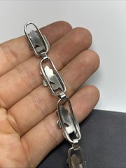 Danish Designer La Paglia Sterling Silver Floral Link Flower Bracelet 6.25in