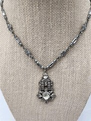 Art Deco Paste Rhinestone Festoon pendant Necklace 1920s antique