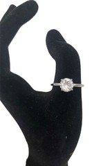 Vintage Vanderbilt Jewel 1 Ct Solitaire CZ Ring Size 8 Mid-Century 1940s 1950s