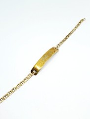 Vermeil 925 Sterling Silver Anchor Mariner Link Chain ID Bracelet 7.25″ (52)