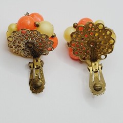 Eclectic Color 3 Piece Beaded Necklace Clip On Earrings Bracelet Vintage Set