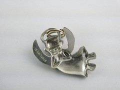 Vintage Sterling Silver Angel Most of the Time Charm Pendant 925 2.7g 1 Inch