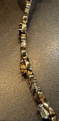 Vintage Sterling Silver Gold Vermeil Multi Gemstone Bracelet 7”