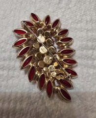 Vintage Juliana Costume Jewerly Ruby Color And Matching Earrings