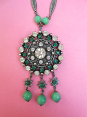 Vintage Tassel Pendant Necklace Signed Francois–Animal Rescue Donation