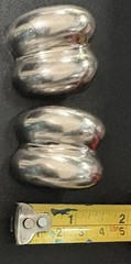 Vintage Mexico 925 Sterling Silver Large Bold Sculptural Puffy Clip On Earrings