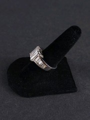 Vintage Sterling Silver 925 Emerald Cut CZ Ring – Size 5.75