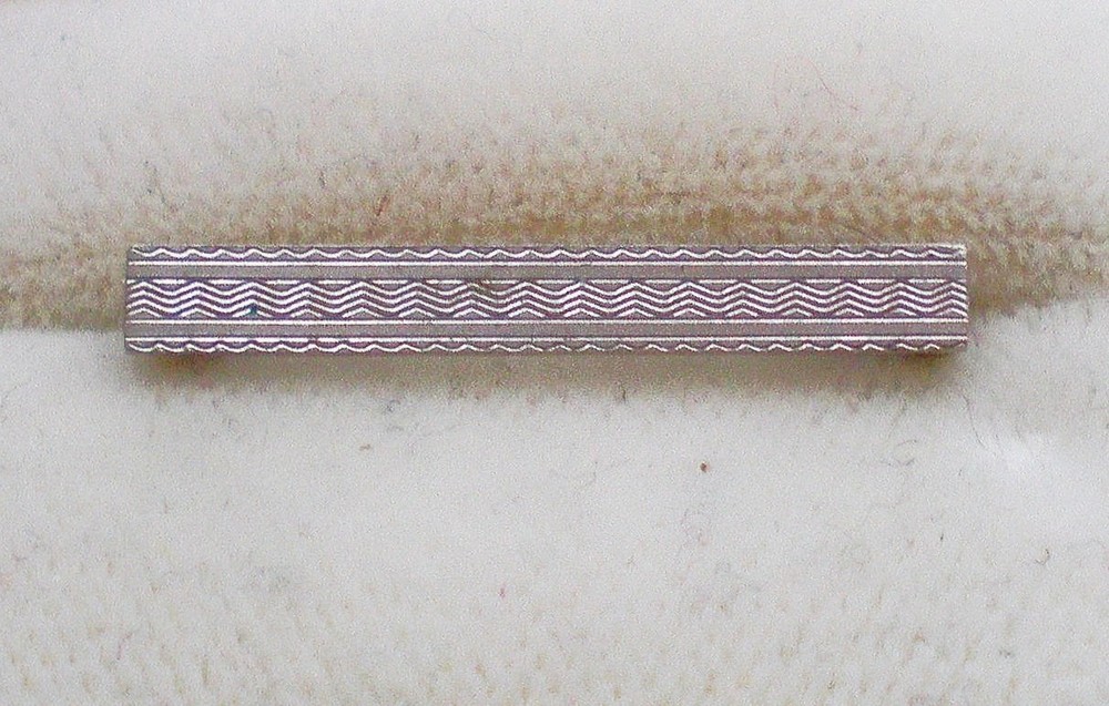 Antique Art Deco Solid 14K Yellow Gold Platinum Top Bar Brooch Pin 14kt
