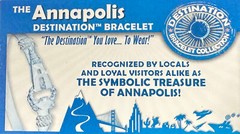 Sterling Silver And 14KT. Annapolis Maryland Destination Bracelet (5mm)