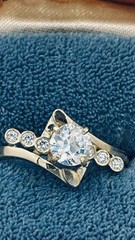 18K Gold Old European Cut Diamond Ring 0.64 CT Natural OEC VS1-VS2 Vintage Style