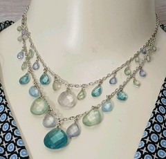 Women’s Layered Necklace Faceted Past Rhine Chandelier Style Ren Faire Romantic