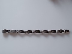 Vtg Siam Sterling Silver Black Niello Paisley Screw Back Earring Bracelet Brooch