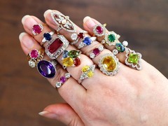 Vintage 1.83Ct Sapphire and 0.66Ct Pear Diamond Platinum Ring Circa 1980