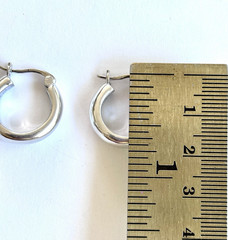 Arthur Court Aluminum Small Hoop Earrings .75 In Polished Discontinued Jewelry