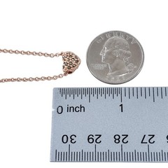 Reservable Rose Gold-Tone Sterling Silver 925 Pavé CZ Heart Pendant Necklace 16″