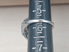Pretty Sterling Silver Ring Round London Blue & Oval Blue Topaz Stones Size 5.75
