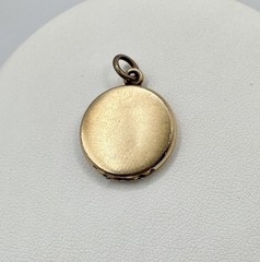 Antique Victorian Child Pic Blank Monogram Gold Filled Locket Pendant Charm Read