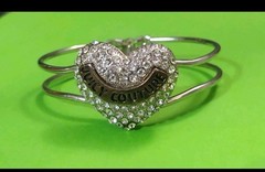 Vintage Juicy Couture Hinged Bangle Bracelet Puffy Heart