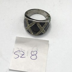 Vintage 18K HGE Plated Enamel & Crystals Unique Bold X Look Ring varied sizes
