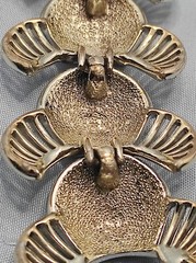 Vintage 1940’s Coro Panel Link Wide Bracelet Silver Tone Art Deco Style