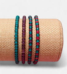 4pc Seed Bead Multi Colorful Boho Festival Work Wear Everyday Bracelets