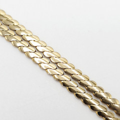 Serpentine Style Shiny Gold Tone Chain Necklace Womens Mens Vintage 24 inch