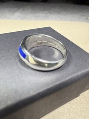 Stunning Vintage High Polish Flush Lapis Lazuli Blue Gemstone Ring Sz 7