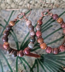 Mixed Earring Lot Of 8 Pairs Metal, Wood, Beads Stone 1 Clip on Some New