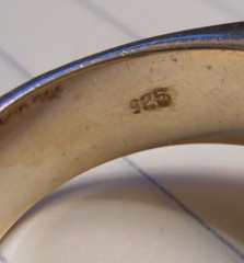 Vintage Modernist Sterling 925 & Faceted Rutilated Quartz Ring 15.1g Size 8