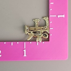 Vintage L Razza Cherub Brooch 24mm Letter Initial F