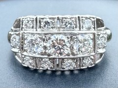 ESTATE 1950’s ANTIQUE PLATINUM SPARKLING DIAMOND VINTAGE RING