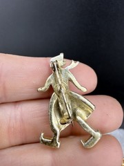 Vintage Brooch Lot Maple Leaf Dancer Figure Enamel Rhinestone Faux Pearl READ