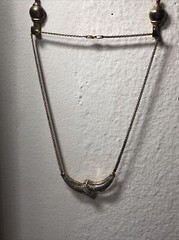 1. Vintage Statement Necklace, 1/2 CT Lab Created Diamonds, 14kt Gold over Brass