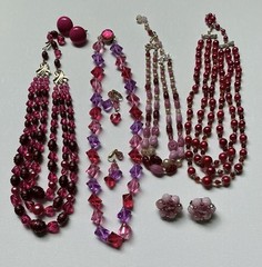 vintage 7 pc lot West Germany Japan 4 Necklaces 3 Pairs Earring MCM