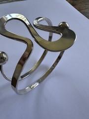 Anna Greta Eker Curves Sterling Silver bracelet Norway Norwegian vtg 1814