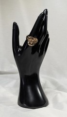 Vintage Pavé Set Amber Rhinestone “Squirrel” Ring Animal Size 8.5 Gold Tone