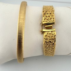 Vintage Monet Bracelet Set of 2 Gold Tone Chain Classic Minimalist Style