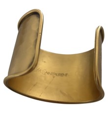 Yves Saint Laurent YSL 1980’s Wide Hammered Cuff Bangle Bracelet