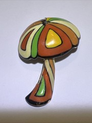 Vintage Eisenberg Artist Series Enamel Mushroom Brooch Pin Signed