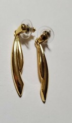 Vintage REVLON Gold Tone Dangle Pierced Earrings Retro & Rare