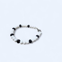 Vintage Les Bernard Chunky Black & White Resin Statement Choker Necklace